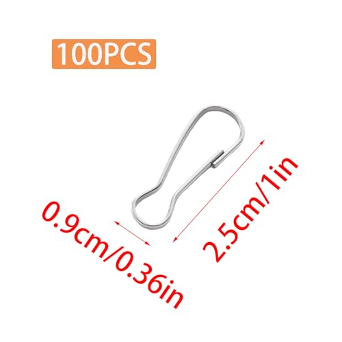 25mm Stainless Steel Spring Snap Hooks - 100 Pack, Durable & Rust-Resistant