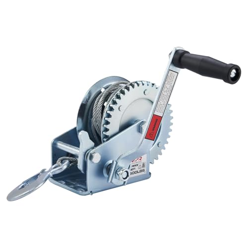 OPENROAD 1600lbs Hand Winch Boat Trailer Winch with 10m Cable - Manual Two-Way Adjustable Towing Winch