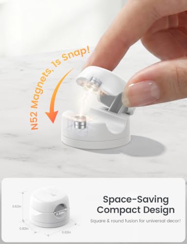 Lamicall 6 Pack Rotating Magnetic Cable Clips - Snow White
