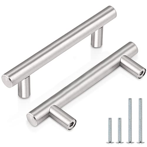 Probrico 30 Pack 3 Inch Hole Center Kitchen Cabinet Handles Brushed Nickel Stainless Steel T Bar Pulls