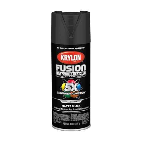 Krylon Fusion All-In-One Adhesive Spray Paint for Indoor/Outdoor Use, 12 oz, Black