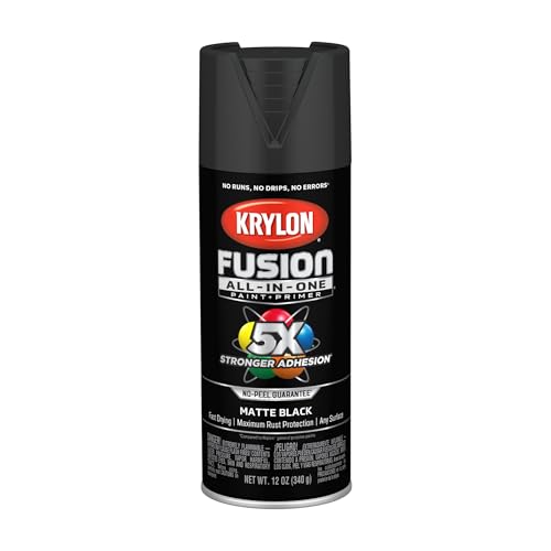 Krylon Fusion All-In-One Spray Paint Matte Black 12 oz - Indoor/Outdoor Rust-Proof Finish (Variation: Black / 12 oz / Matte)