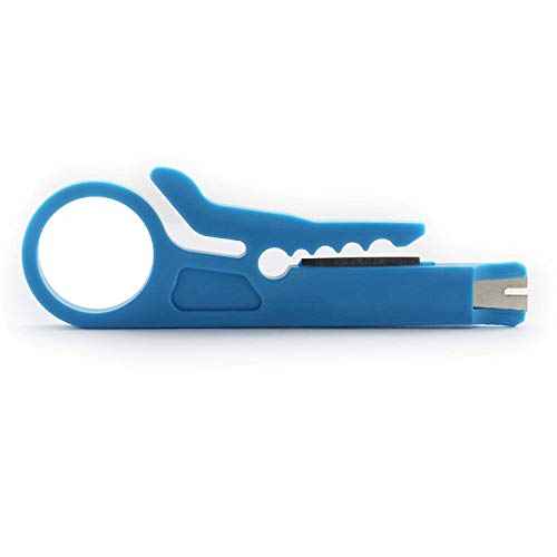 Maxmoral 3-Pack Mini Wire Stripper Portable Crimping Tool UTP STP Network Cable Cutter Impact Punch Down Tool for Keystone Jack RJ45 Ethernet Module Blue