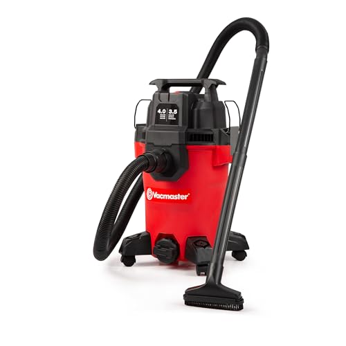 Vacmaster VCM408PF 4-Gallon Wet Dry Vac with 3.5 Peak HP, Red