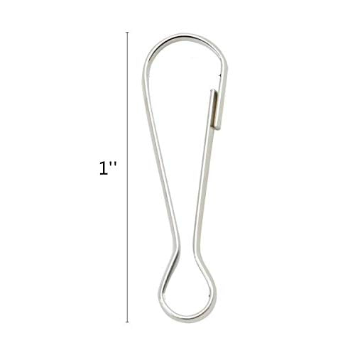 Newflager 1 Inch Stainless Steel Spring Hooks 100 Pack, Rust-Proof Lanyard Clips