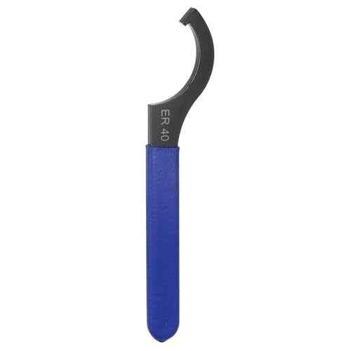 HARFINGTON C Hook Spanner Wrench ER40 Nut Shock Wrench Steel Chuck Nut with Blue Non-slip Handle for Lathe Clamping