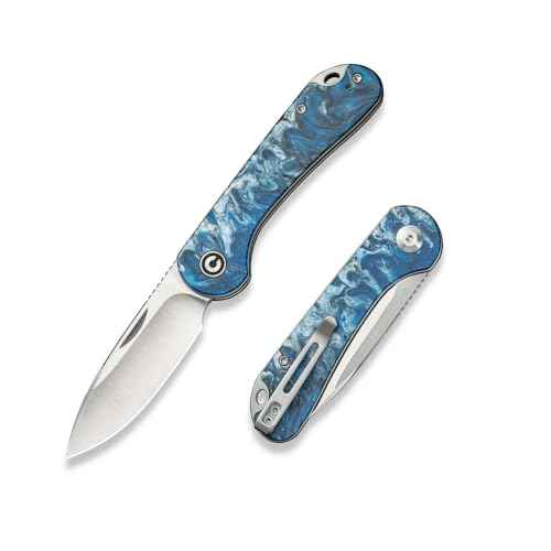 CIVIVI Elementum Slip Joint Pocket Knife for EDC, Folding Knife with 2.96" Swedish 14C28N Blade Resin Handle C18062AJ-4