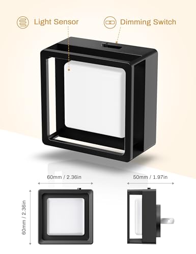 DORESshop Soft White LED Night Light 2 Pack Plug-In Wall Night Lights 3000K