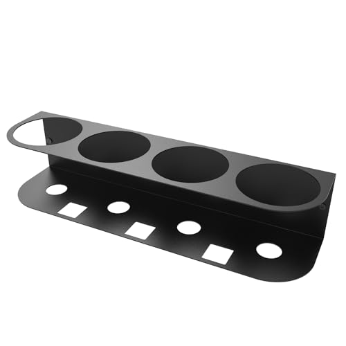 JINGCHENGMEI 4 Spray Bottles Holder, Steel Wall Mount Storage Organizer for All-Purpose at Garage and Home (SBH-4B1Pc)