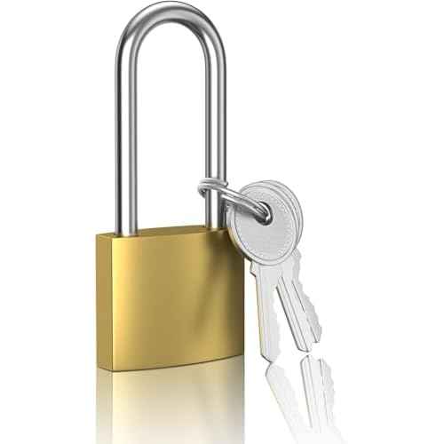 Key Locks, Shackle Length 2.63in, Long Shackle Padlocks with Keys, Gym Locker Padlocks, High Security Padlock, for Indoor, Gate, Garage