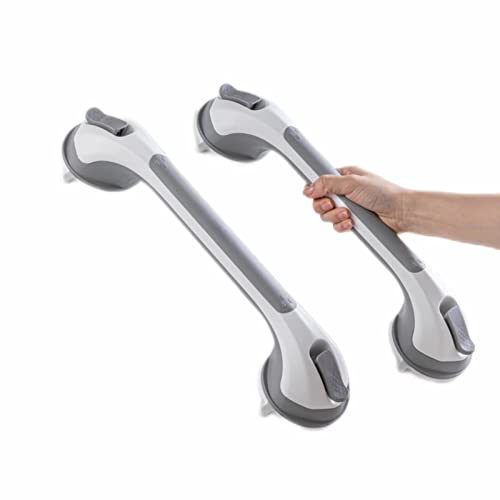 TAILI 16.8-Inch Suction Shower Grab Bars for Elderly, 2 Pack, Grey