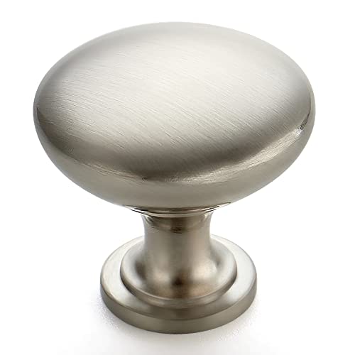Ravinte Brushed Nickel Round Zinc Cabinet Knobs 30 Pack - 1-1/6 Inch