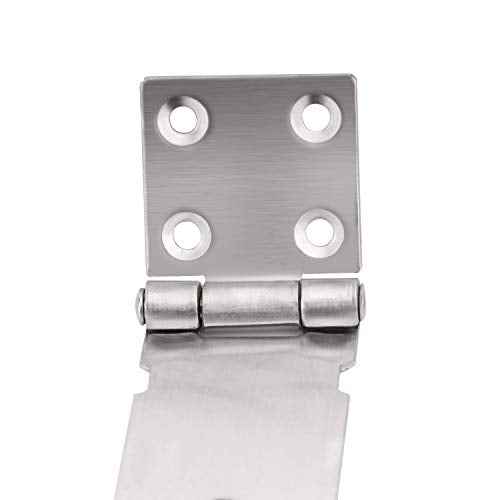 ZOENHOU 6 PCS 5-Inch Security Padlock Hasp and Staples, Heavy Duty Folding Lock Hasps Made of 304 Stainless Steel and 48 PCS Mounting Screws for Gate Lock Padlock Shed Door Latch