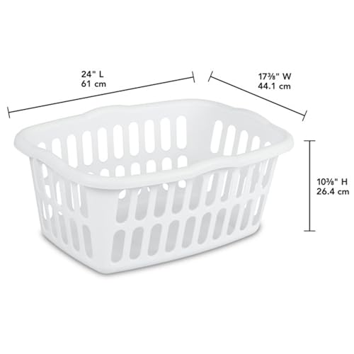 Sterilite White 12-Pack Rectangular Laundry Basket - Plastic Clothes Hamper