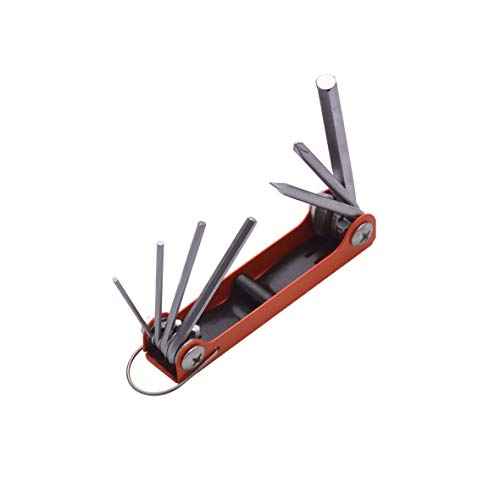 Edward Tools Folding Allen Wrench Set with Phillips and Flathead Screwdriver - Metric Hex Key Wrench Sizes - Heavy Duty Chrome Vanadium Steel - Compact Fold Away Design