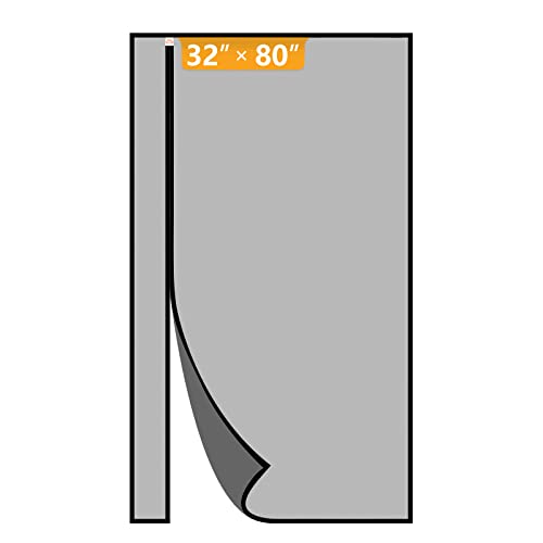 Yotache Magnetic Screen Door Fits 32x80 Inches, Reversible Side Opening, Black, 34x81" Mesh