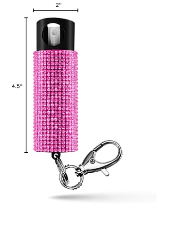 Guard Dog Security Bling it On Pepper Spray Keychain with Safety Twist Top Mini and Easy Carry Lightweight and Fashionable Maximum Police Strength OC Spray 16 Feet Range 0.5 fl oz