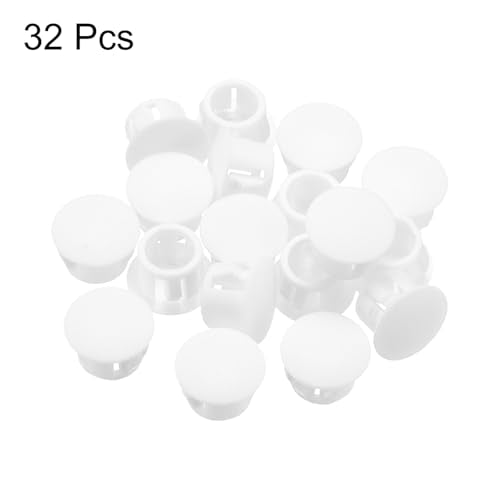 MECCANIXITY White Plastic Hole Plugs 11mm - 32PCS Flush Fit