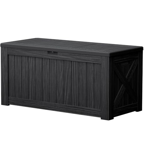 Devoko 120 Gallon Waterproof Resin Deck Storage Box - Black
