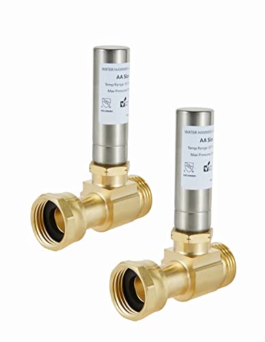 EFIELD 2-Pack 3/4" Stainless Steel Water Hammer Arrestors Swivel FHT to MHT, Protects Washing Machines