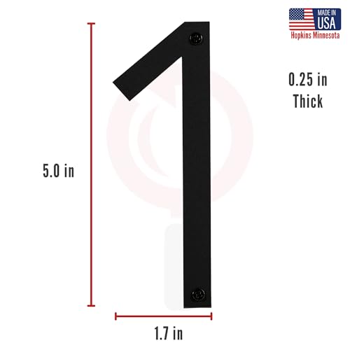 Discovered Designs 5" Modern Matte Black Acrylic House Numbers - Outside Address Sign (Variation 1)