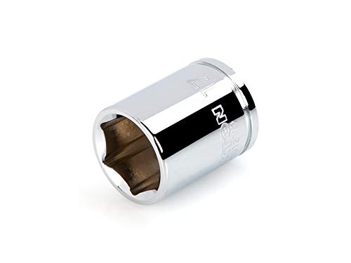 TEKTON Shallow 17mm 6-Point Drive Socket - 3/8 Inch Drive, Chrome Finish