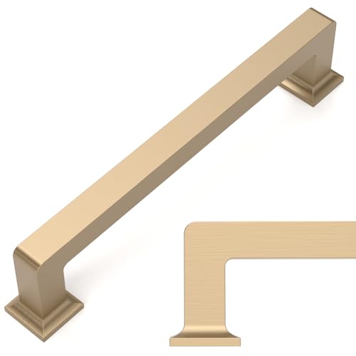 Amerdeco 10 Pack Champagne Bronze Kitchen Cabinet Handles 5-Inch Hole Centers