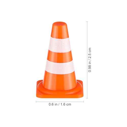 NUOBESTY 50Pcs Mini Traffic Cones, 0.98in Mini Traffic Cones Signs Miniature Sports Training Roadblock Toy Small Street Signs Models for Construction, Kids Pretend Play, Barricades, Traffic Scene