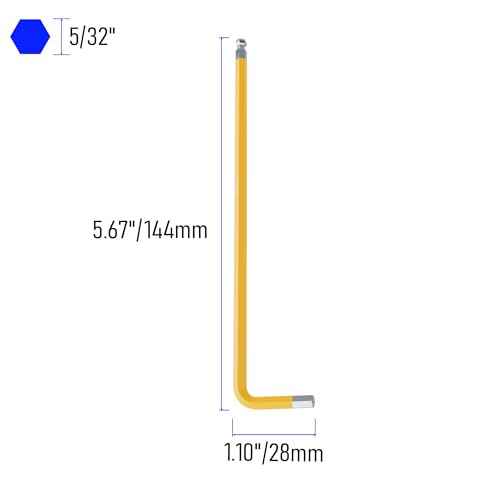 2PCS 5/32 Ball End Hex Key Allen Wrench, SAE Internal Hexagonal Wrench, L Shaped Long Arm S2 Steel Repairing Tool£¬Yellow
