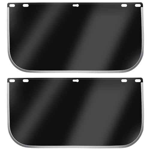 Plus tard Face Shield Replacement Lens 15.5''x8'' Face Shield Mask Compatible with Hobart 770580 Protective Face Shield Lens Transparent Shaded Visors Safety Shield Substitute(2 PCS)