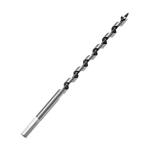 3/8" Diameter Auger Drill Bit 9" Ship Auger Long Drill Bit 3/8" Hex Shank Long Drill Bits for Wood Hole Cutter in Hardwood, Softwood, and Composite Materials