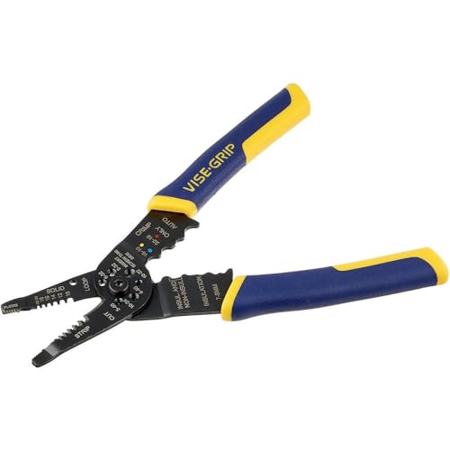 IRWIN VISE-GRIP Wire Stripping Tool, 8 Inch, Cuts 10-22 AWG, ProTouch Grip – Wire Cutter & Crimper