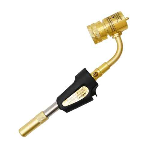 Torch Tips with Gas Self-Ignition, MAP-Pro/LP Gas, Adjustable Flame Knob Brass Tip 360¡Æ Swivel Tips, Gas Self Ignition Torch for Soldering Brazing Plumbing Welding