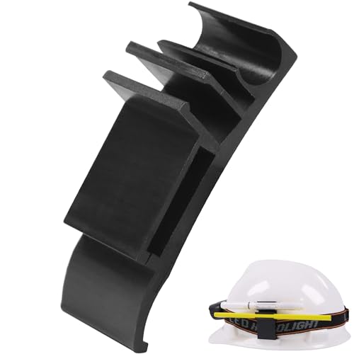 Hard Hat Pencil Holder Clip | 3-in-1 Attachment for Carpenter Pencils, Markers & Headlamp Bands | Black Reinforced Nylon Accessory Fits Both Sides of Hard Hats for Woodworkers