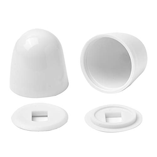 Jwodo 4-Pack Universal Round Toilet Bolt Caps with Washers, Easy Push-On Installation, White