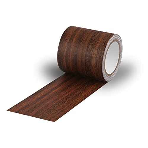 AIEX 1pc Wood Grain Repair Tape, 2.24x180inch Adhesive Wood Grain Repair Patch for Tables, Chairs, Baseboards, Doors (Dark Brown)