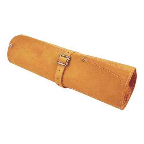 Faithfull Suede Leather Chisel Roll - 8 Pocket, Water Resistant & Compact Tool Organizer - Tan