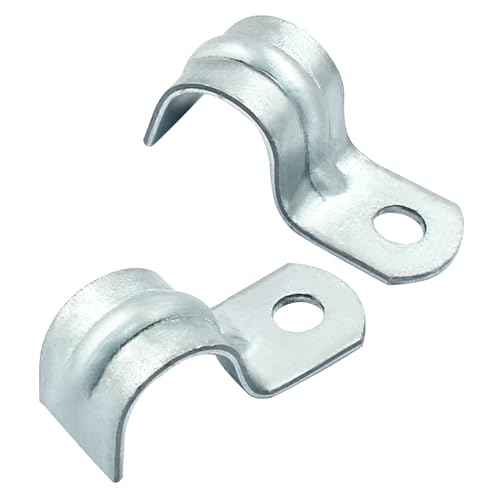 Biaungdo 30 Pcs M12 Rigid Pipe Strap, 1/2 Inch Zinc Plated Steel One Hole Strap Bracket Pipe Clamps Heavy Duty Conduit Clamps Tension Tube Clip Cable Clamp Hanger for Conduit, Pipe Fixing