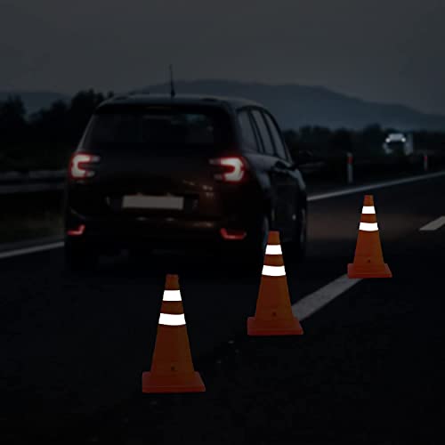 RoadHero 18 Inch Collapsible Traffic Cones Set of 4 with Storage Bag, Orange