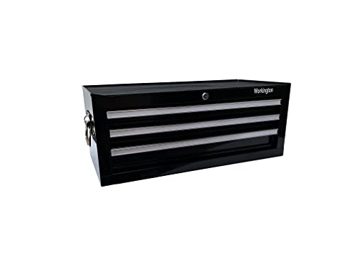 Workington 26" 3-Drawer Portable Steel Tool Chest Cabinet with Ball Bearing Slides - Black