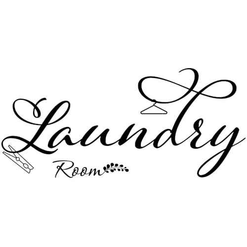 Fencosyn Laundry Room Door Sign Sticker£¬Self-Adhesive Waterproof Vinyl Wall Decal Sign for Home Apartment Washing Machine Wall Decor