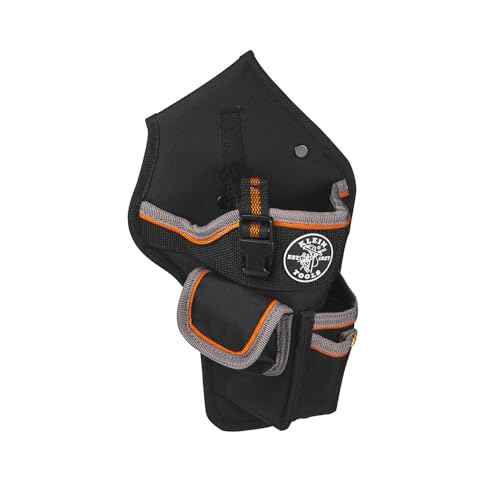 Klein Tools 5183 Tool Bag, Tradesman Pro Drill Pouch, 1680d Material, Drill Holster with Pockets for Tools and Bits