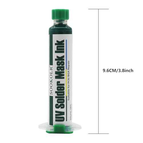 10CC Solder Mask Ink, Green UV Light Curing Solder Resist Paste, PCB BGA Solder Film Missing Repair, Prevent Corrosive Arcing