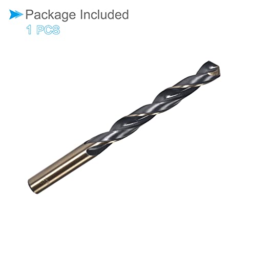 Twist Drill Bits, 12mm Cutting Edge, Titanium & Nitride Coated High Speed Steel 4341 Round Shank - (Applications: for Stainless Steel Drilling Machine), 1-Piece