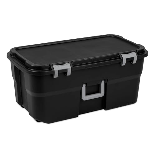 Heavy-Duty Lockable Plastic Footlocker with Wheels for Storage & Travel