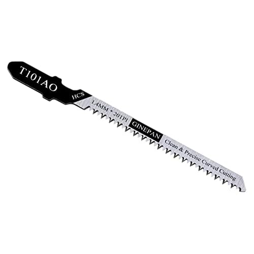 Jigsaw Blades T Shank 20PCS T101AO with Case, Compatible with Dewalt Bosch Black and Decker Jig Saw Blades Set for Wood, 3 in. 20 TPI Curved & Scrolling Fine Finish Cuts