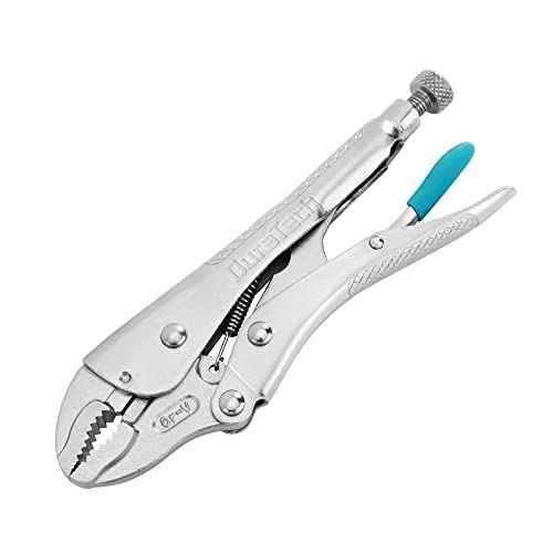 DURATECH 7-Inch Locking Pliers, Premium Cr-V Construction, Curved Jaw Locking Pliers with Wire Cutter, Fit for Clamping Twisting Welding