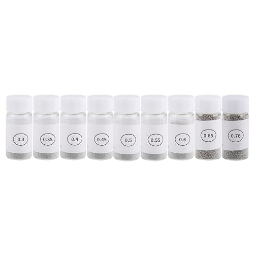 BGA Tin Solder Ball, 9 Bottles 0.3-0.76mm Reballing Stencils, BGA Solder Bead for PCB Board GPU CPU IC Chip Circuit Module
