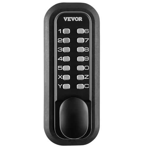 VEVOR Black Mechanical Keyless Entry Door Lock, 14-Digit Keypad, Outdoor Gate Lock Set