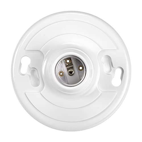 Maxxima Keyless Plastic E26 Lamp Holder Socket - Medium Base, 2 Pack, No Outlet